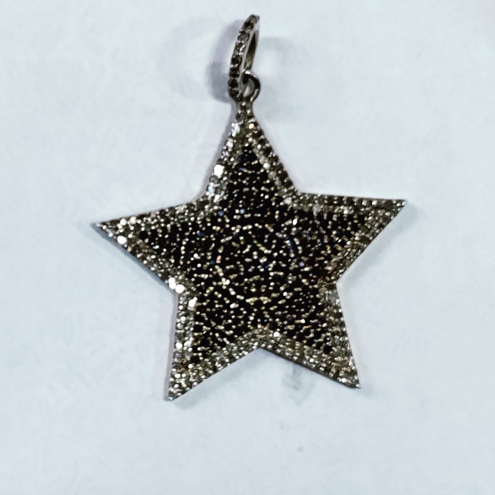 "Dallas Cowboy's" inspired 10k gold blue and white diamond pendant.